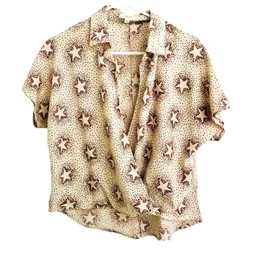 Le Lis Star Print Crossover Blouse
